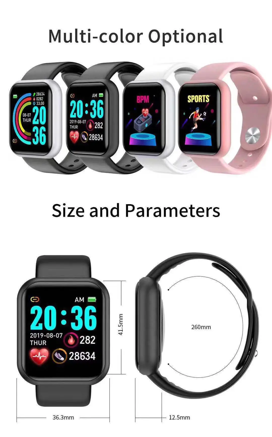 Smartwatch Watches Digital - D20 Pro Smart Watch Men Y68