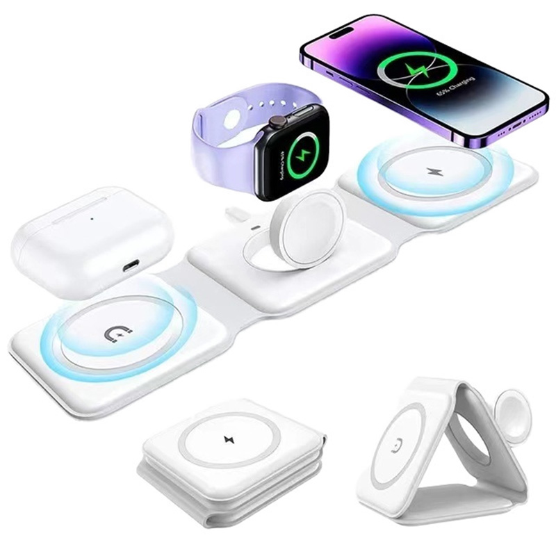 Smartwatch Phone Watches - 3-in-1 Magnetic Folding Wireless Charger, 15W