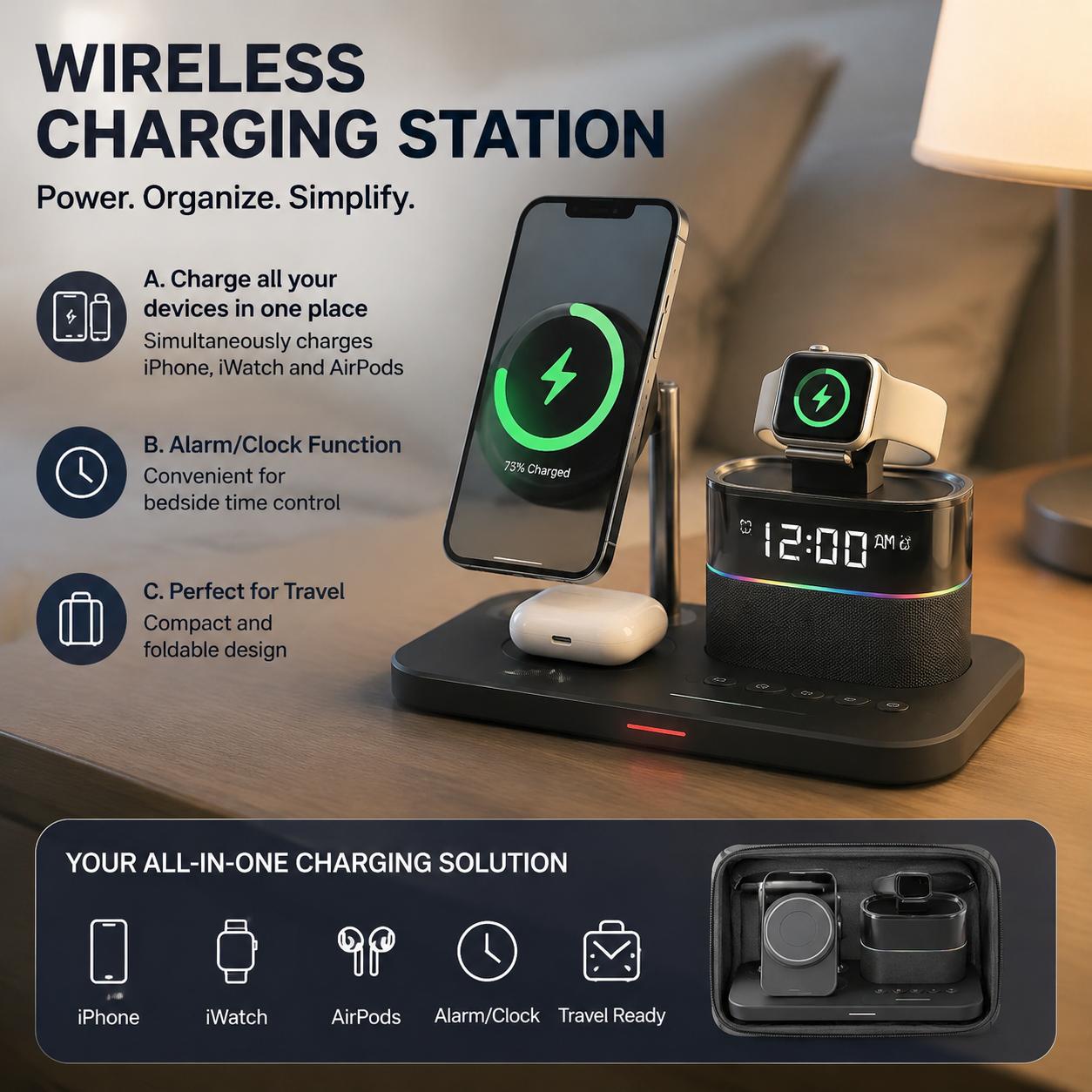Magnetic Wireless Charging Sta - Smartwatch Phone Watches ulasan dan harga