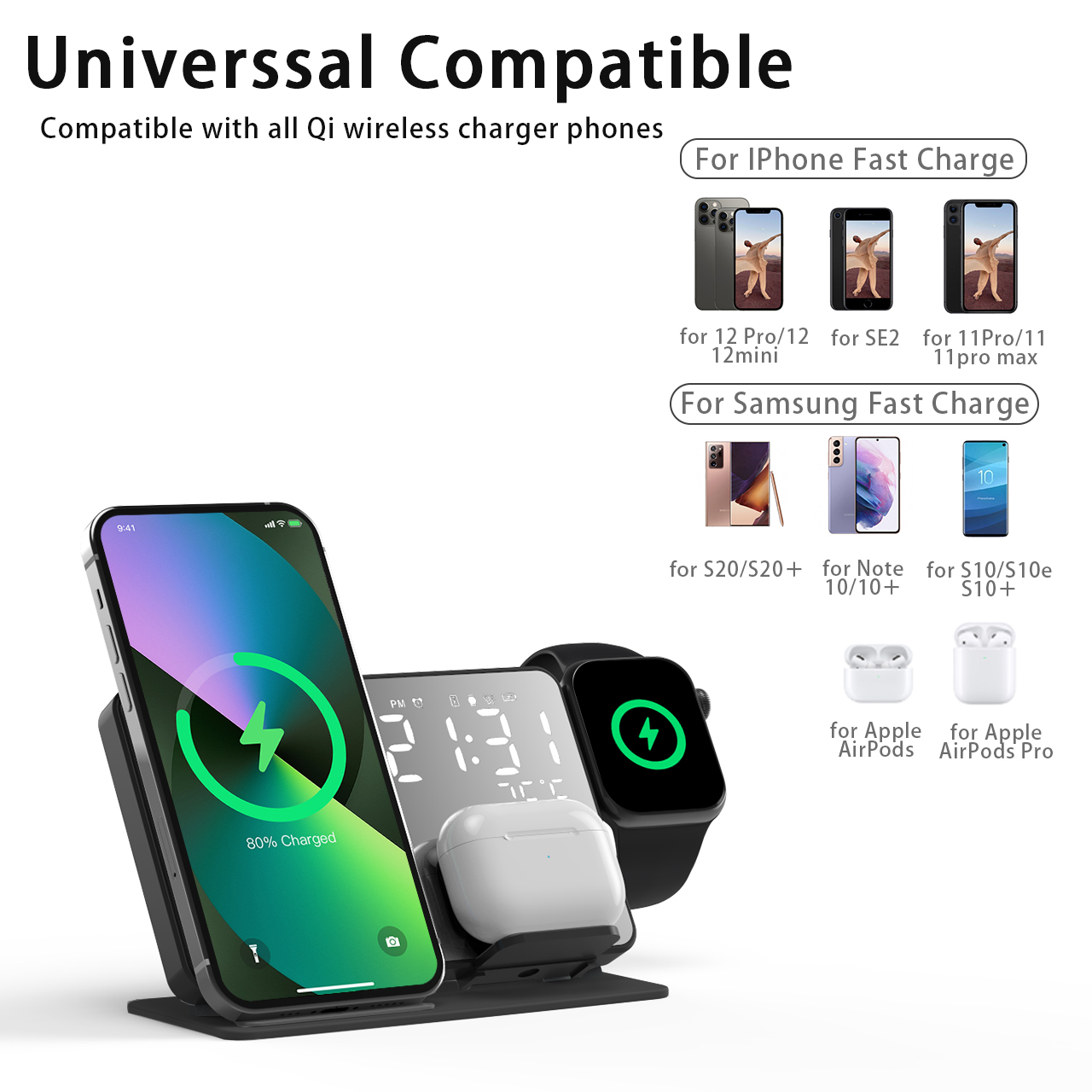 3 in 1 Wireless Charger For iP - Smartwatch Watches Digital ulasan dan harga