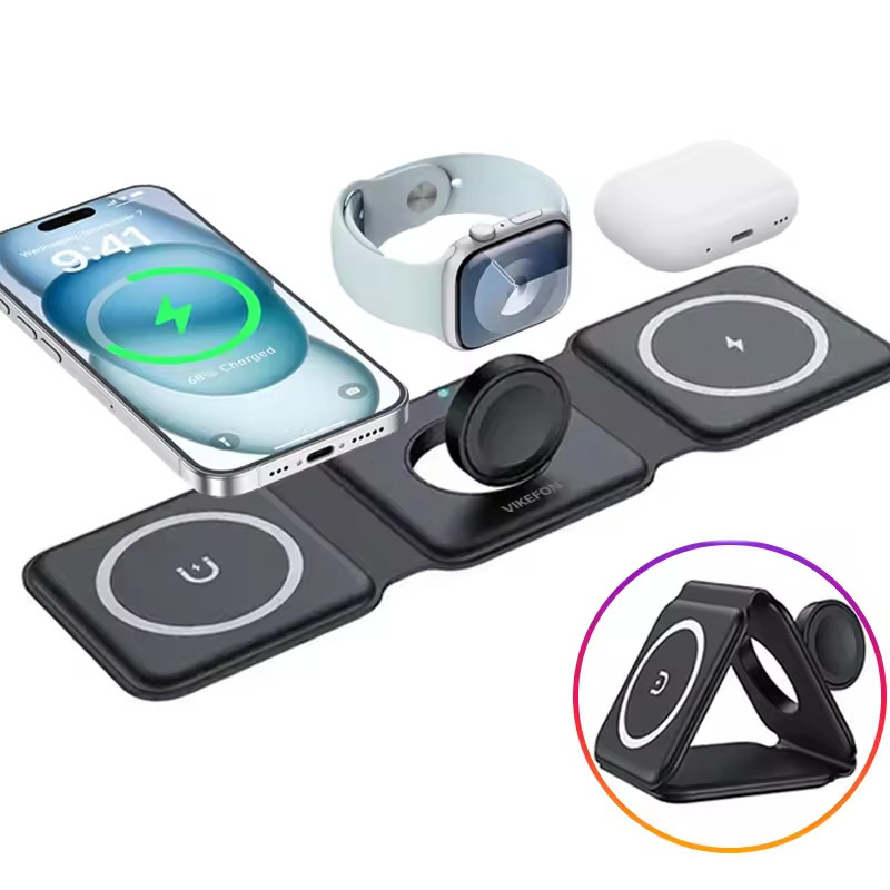3-in-1 Magnetic Folding Wirele - Smartwatch Phone Watches ulasan dan harga