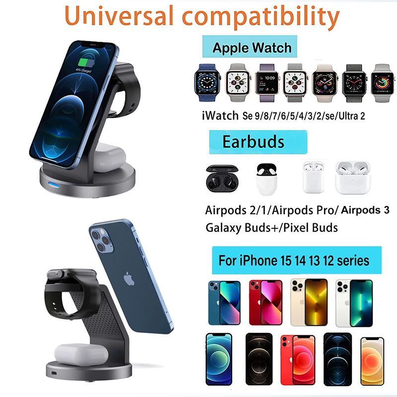 3 In 1 Wireless Charger Stand  - Smartwatch Phone Watches ulasan dan harga